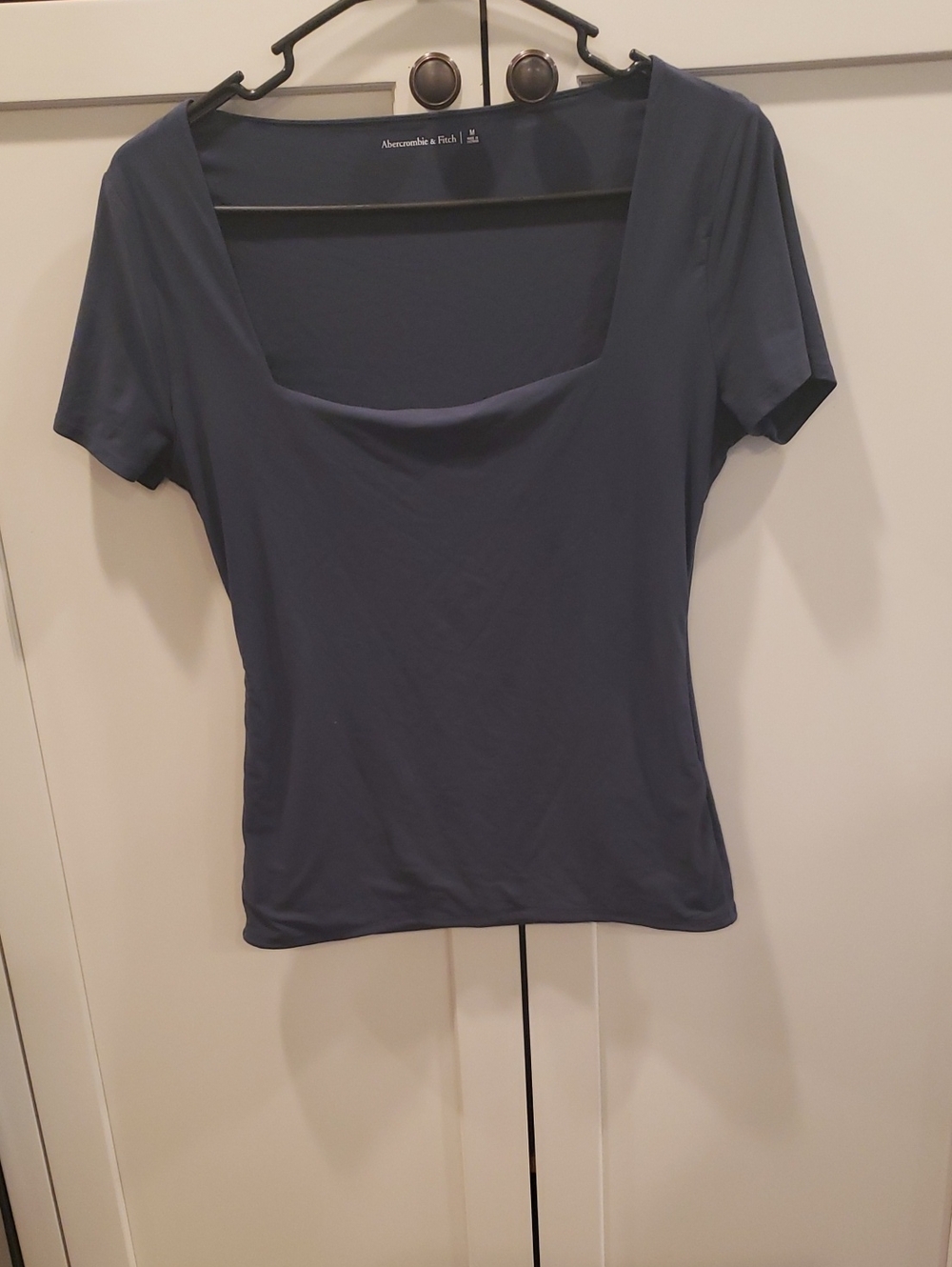 Abercrombie & Fitch Deep Blue Square-Neck Short Sleeve Tee